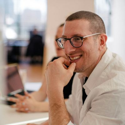 man smiling in room