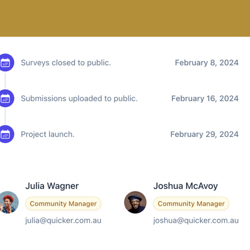 key dates community consultation