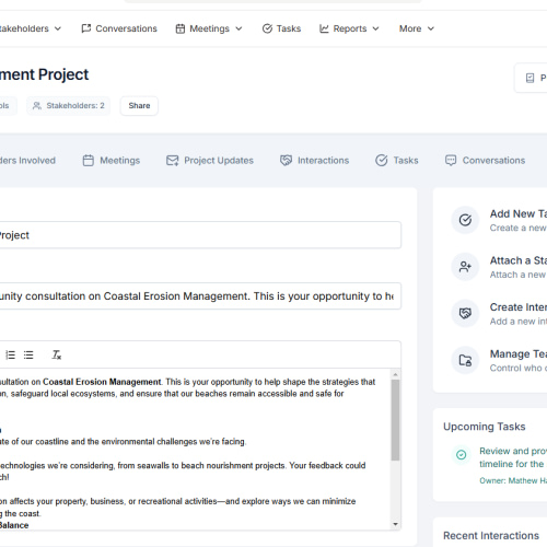 Project Builder - Community Consultation Tool Feature - Brisbane Australia